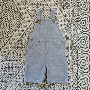 Dotty Dungarees Railroad Stripe Shortalls Size 5-6 years